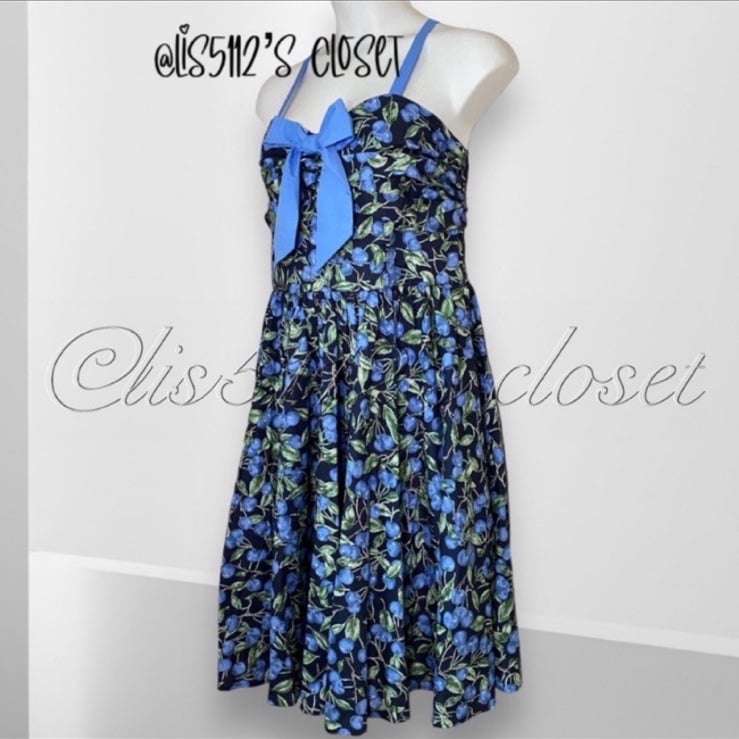 Gorgeous Unique Vintage x Golightly Navy & Blue Cherry Pinup Swing Dress 4X 22 24 fits 3X Po5mmRCAV Online Shop