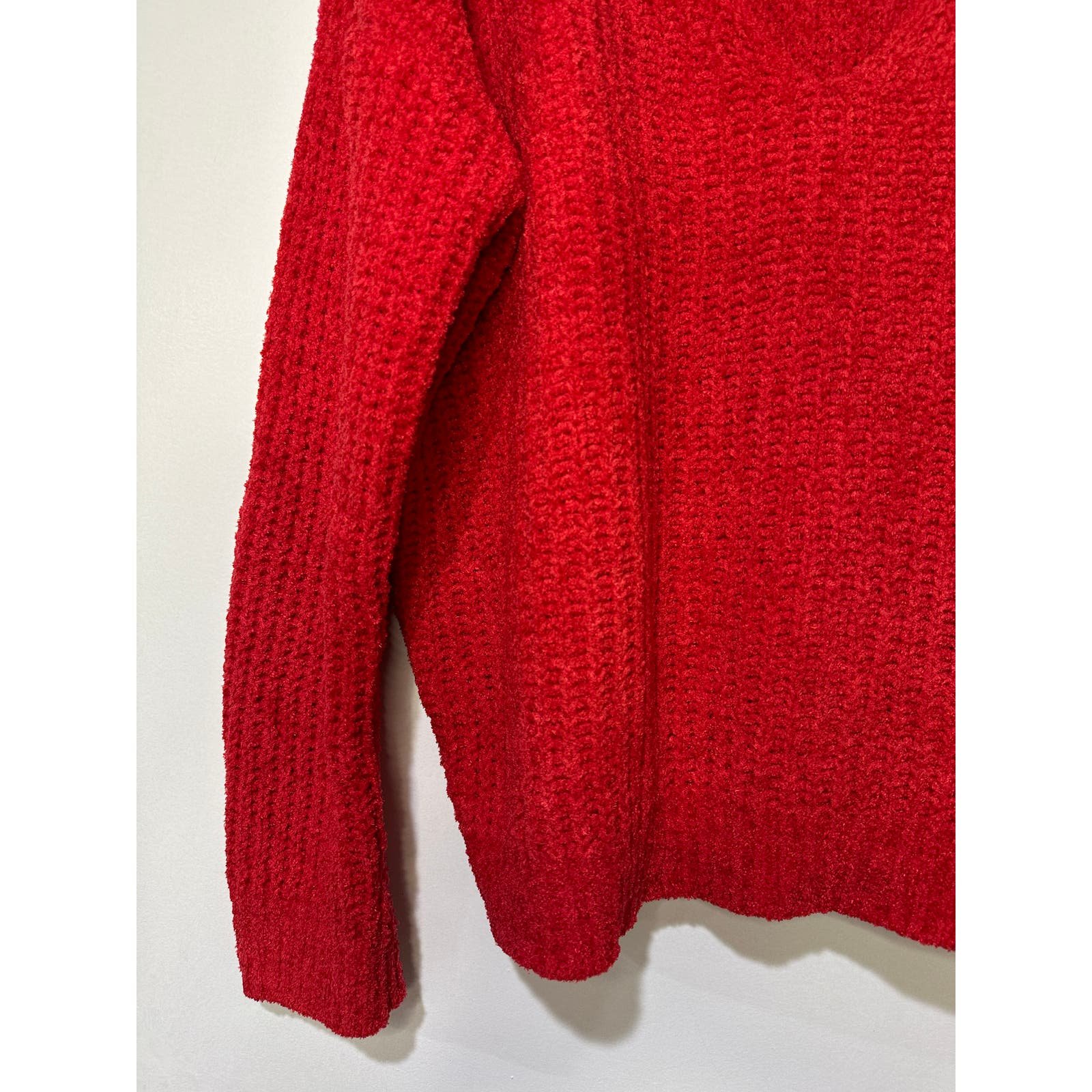 Stylish Express V-Neck Red Sweater Long Sleeves Oversized Size Large New w/ Tags OIEkFEyRC Great