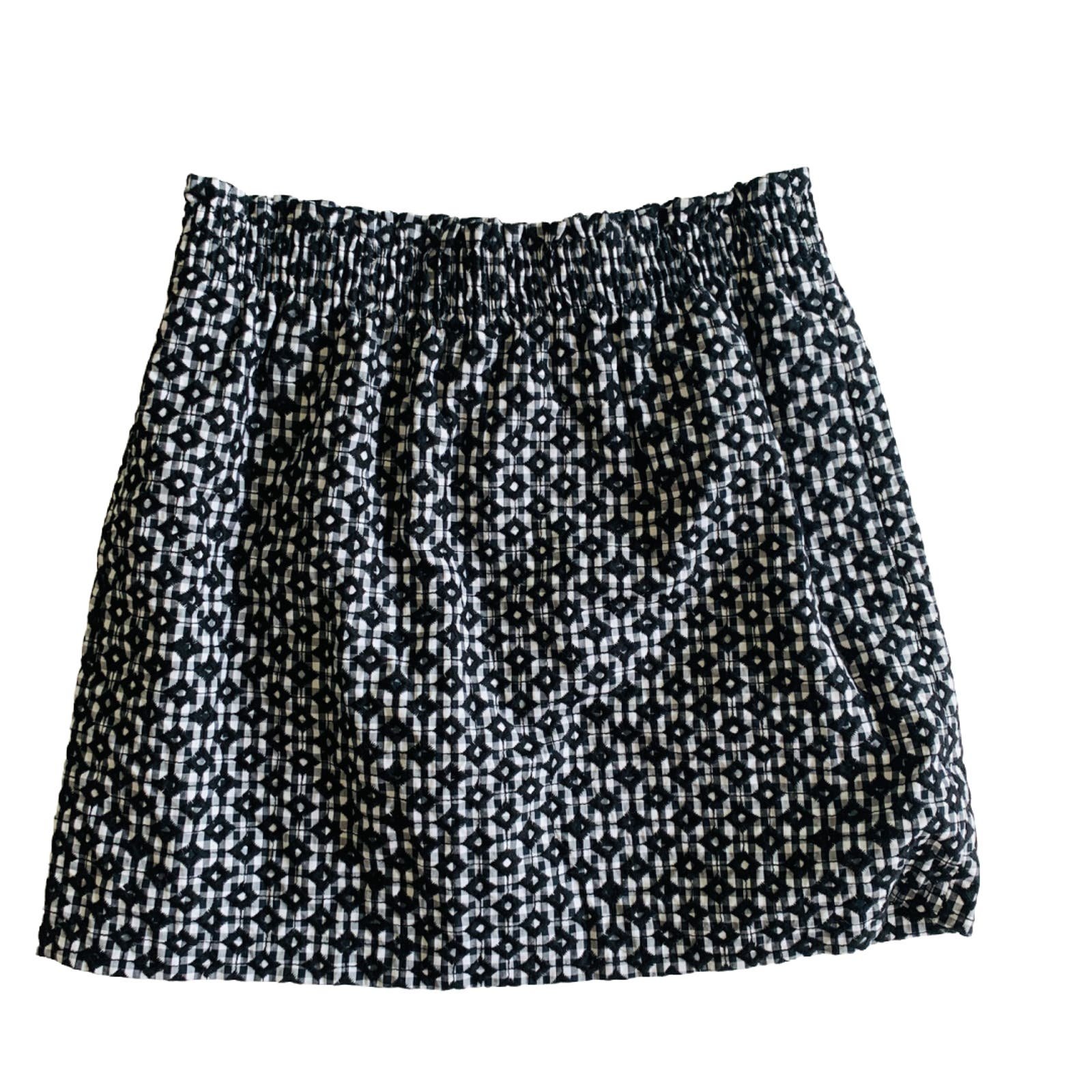 Classic J. Crew Embroidered Sidewalk Skirt in Gingham Black + White Size 8 NWT oOjv7kXSv High Quaity