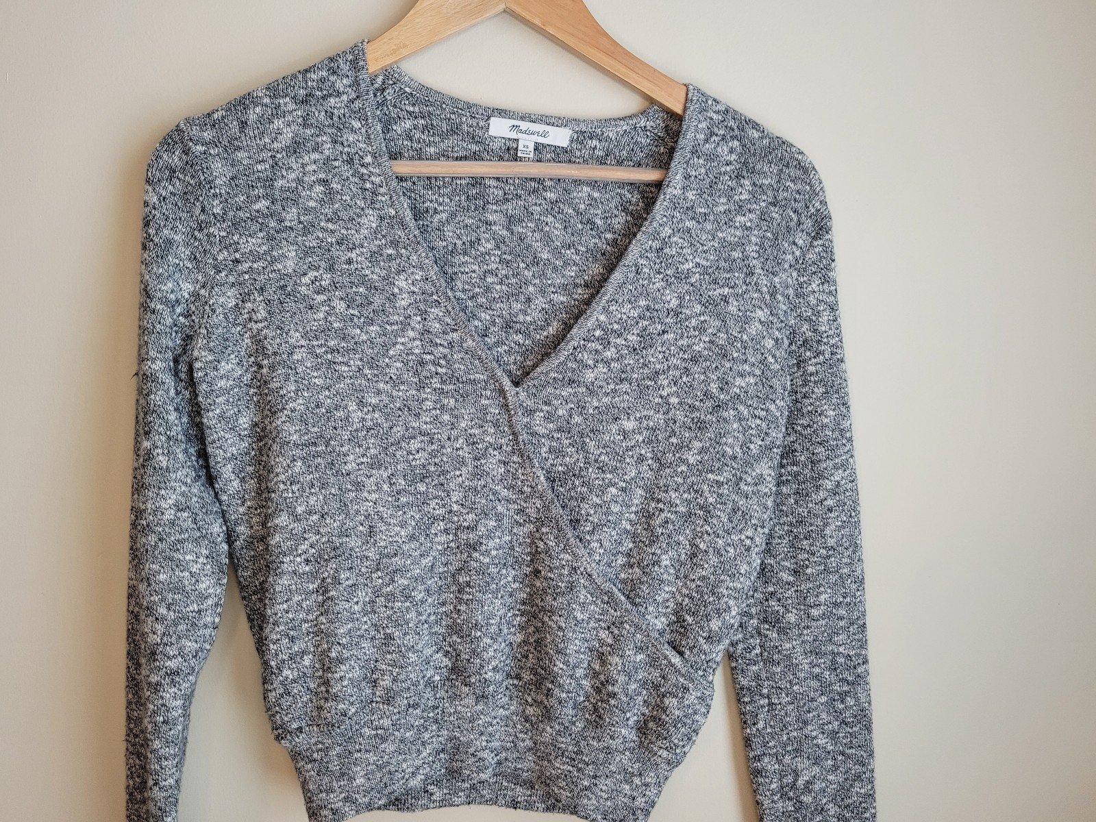 Beautiful Wrap-Front Pullover Sweater Heathered Gray Size XS inN5M1jr4 Buying Cheap