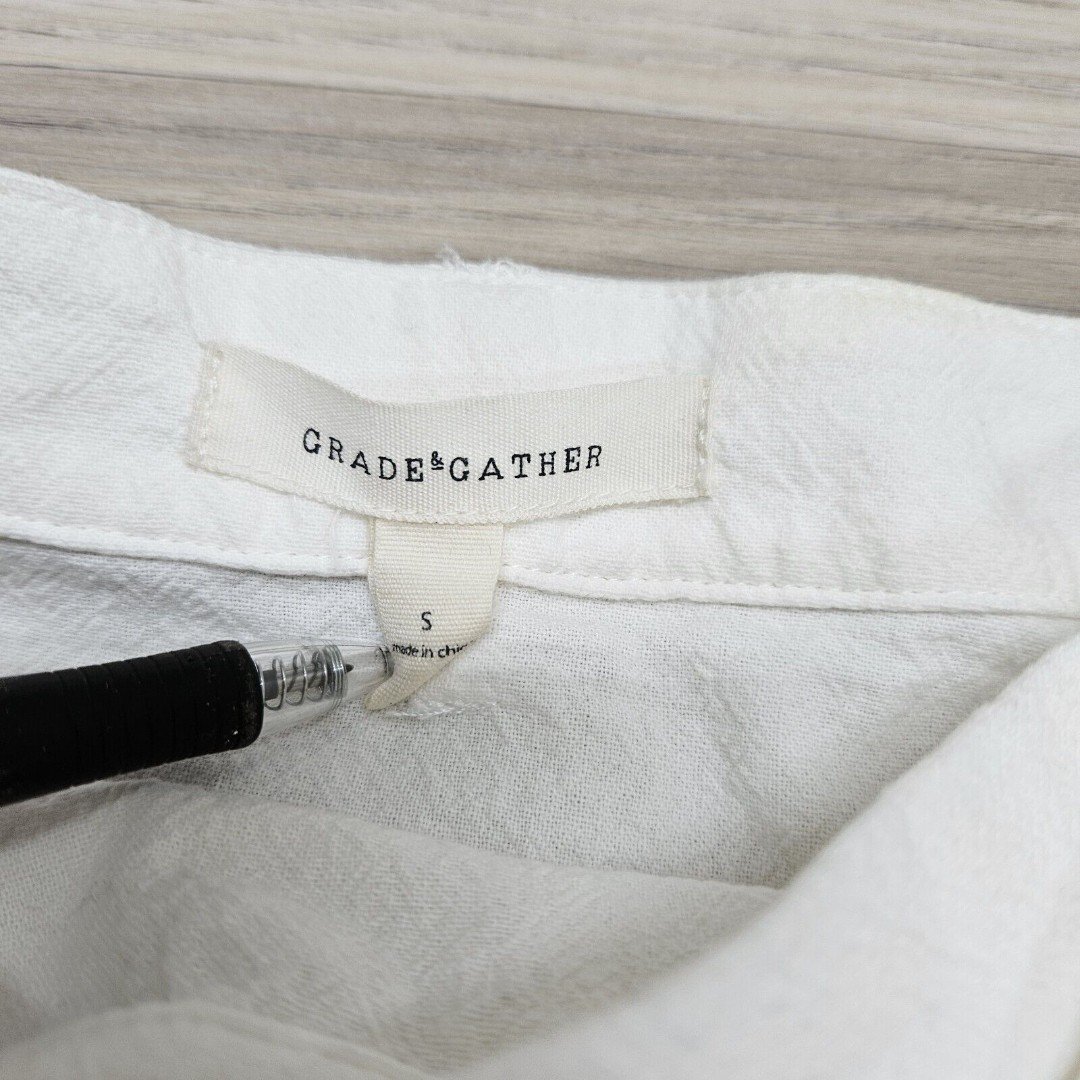 Elegant GRADE & GATHER Womens White Linen Skort Skirt Size Small oIertLWtQ Cheap