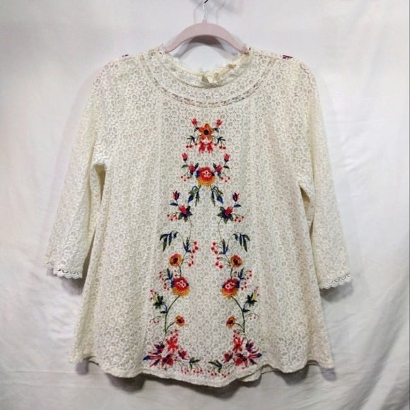 floor price Altar´d State Floral Lace Tunic Womens S White Embroidery Babydoll Artsy Summer ioAYoeak6 Counter Genuine 