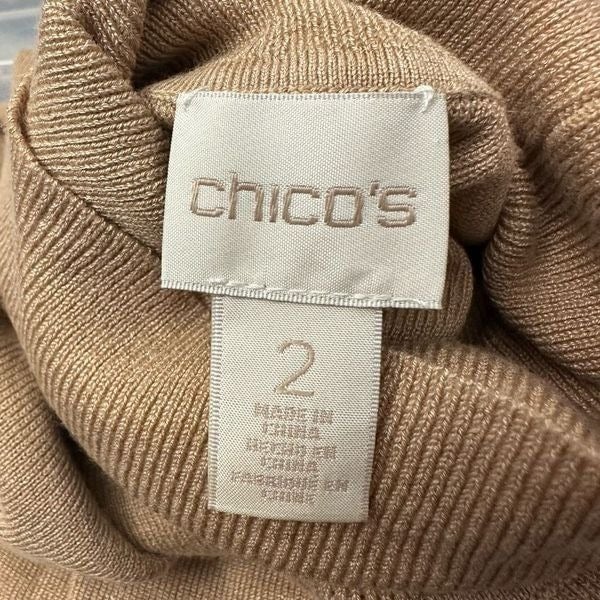 large discount CHICO’s Ligh Brown Ribbed Knit Turtle Neck Sweater Women’s Size 2 / Large oMahiJyP0 Counter Genuine 