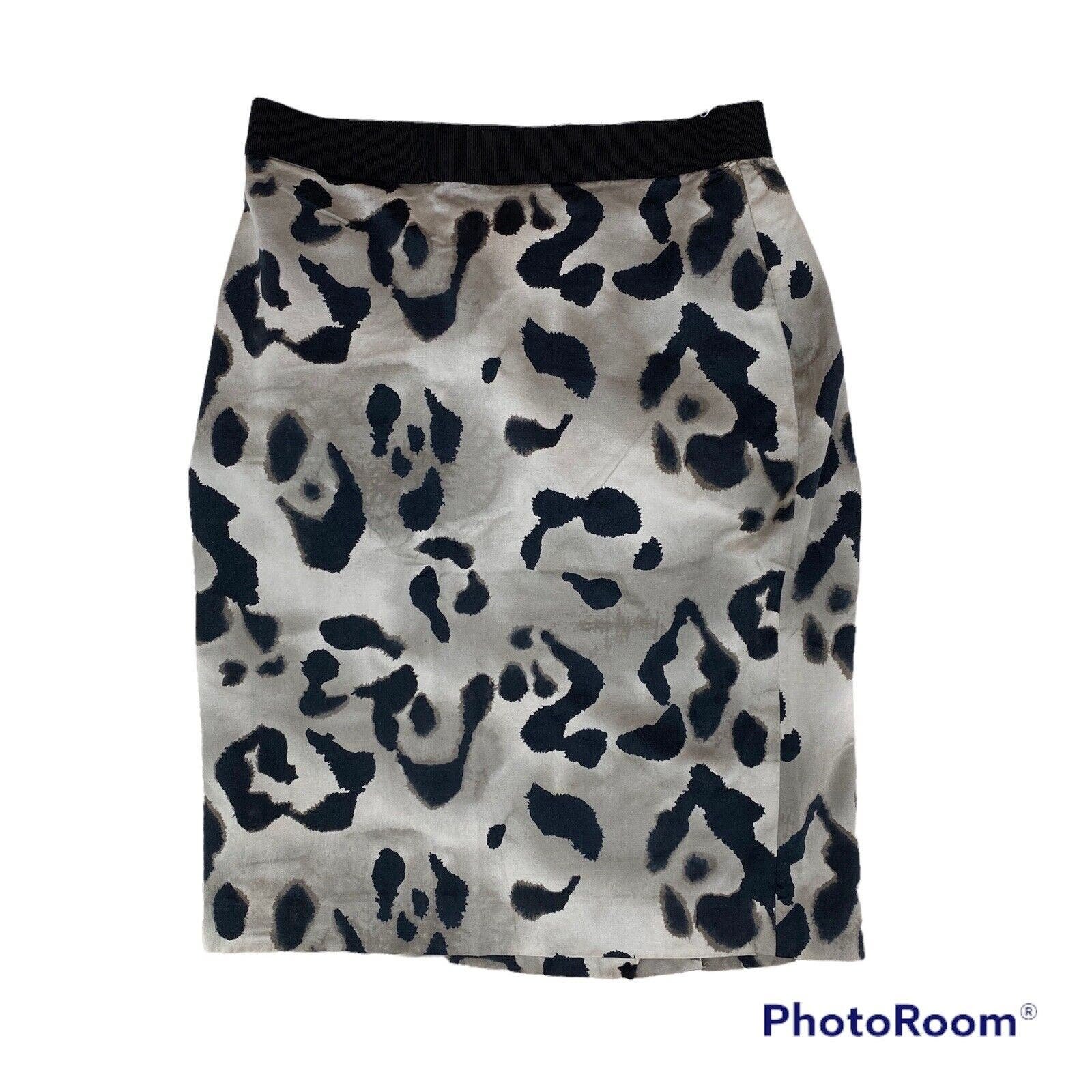 Comfortable Ann Taylor Women´s Leopard Print Pencil Skirt Sz 0 Black Tan Silk Elastic Waist GPMRRIYiU Fashion
