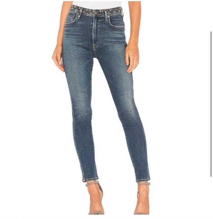 Gorgeous AGOLDE roxanne high rise studded jeans ob9UKaU