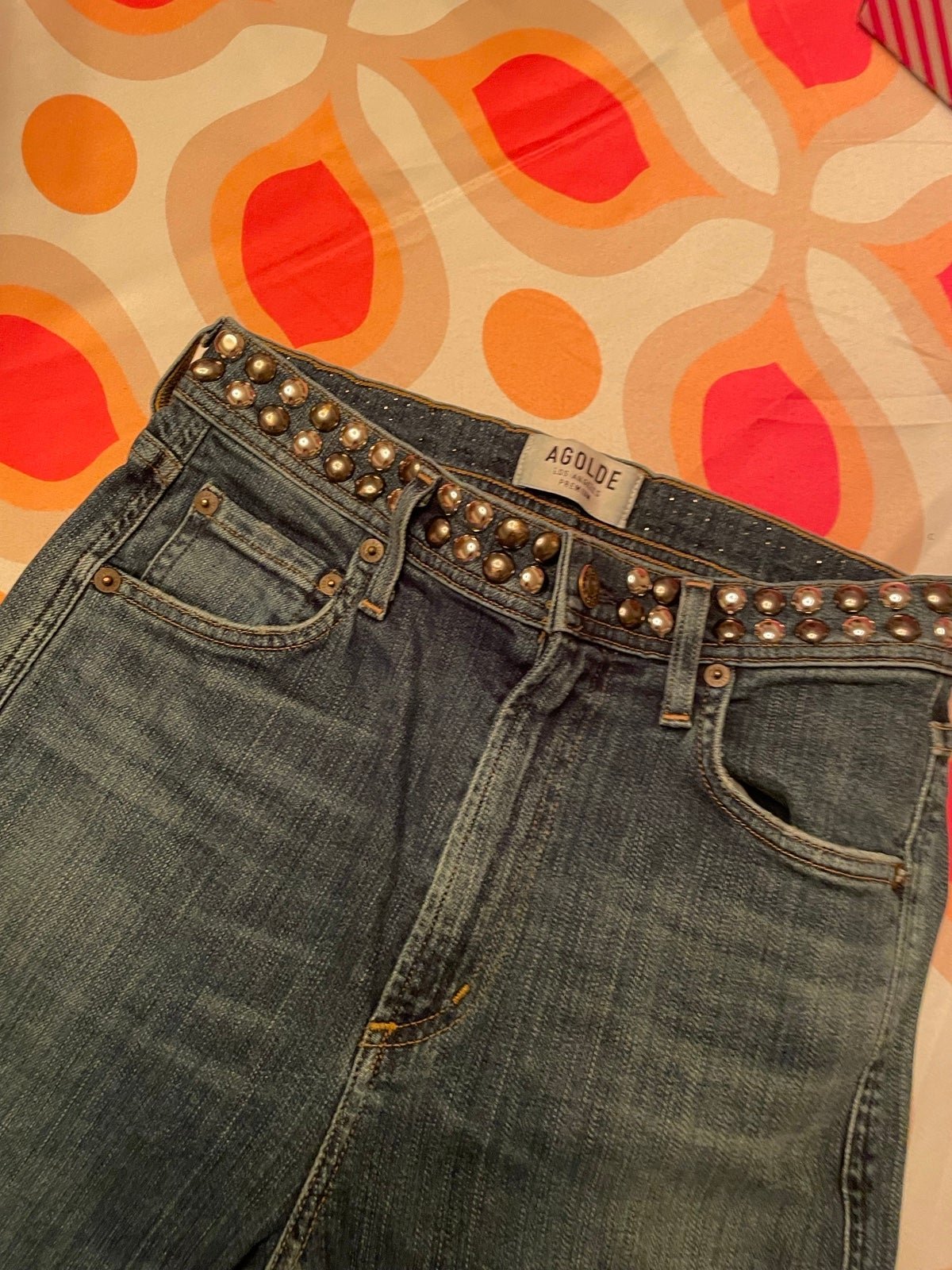 Gorgeous AGOLDE roxanne high rise studded jeans ob9UKaUmf Discount