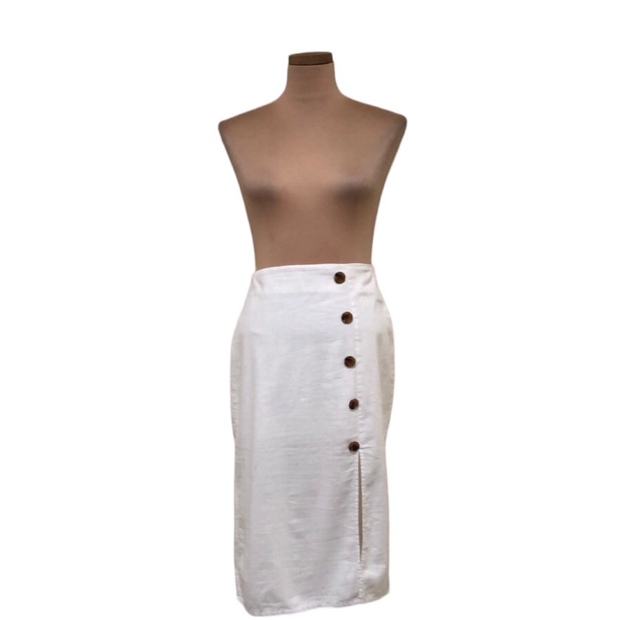Amazing Francesca’s Collection BOG Collective Midi Skirt Size Medium Cream Linen Blend orW25R3tb just buy it