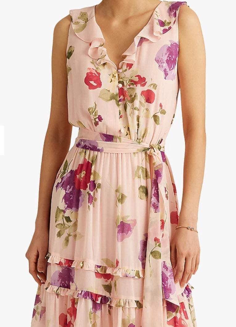 big discount Lauren Ralph Lauren Jinaja Floral Sleeveless Dress, Pink size 2 Ppdhpowcj US Outlet