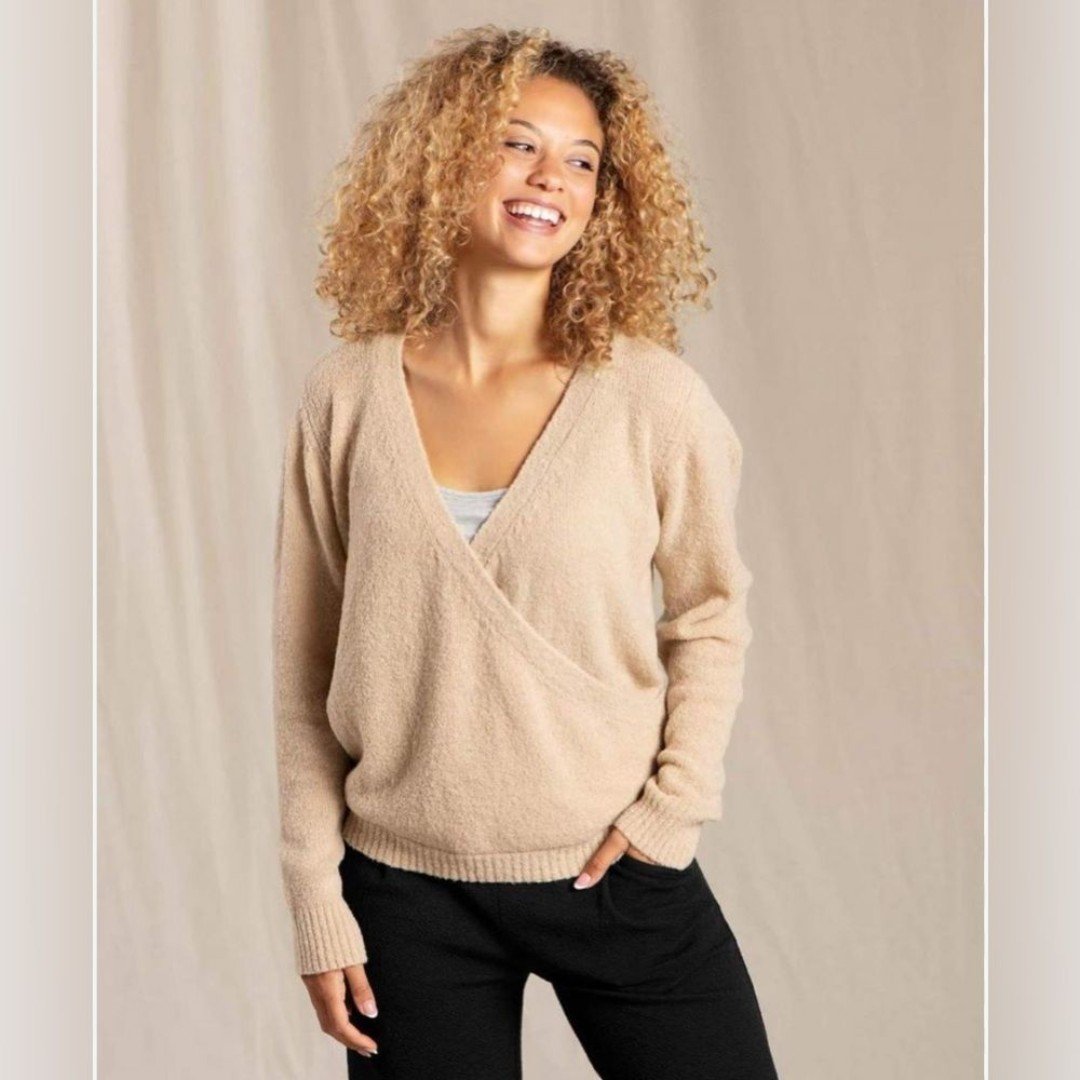 Popular Toad&Co Women’s Cotati WrapSweater Cappuccino Boucle Wool Blend -Size Small hhLNTZbT1 on sale