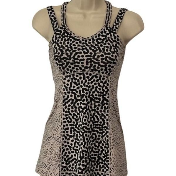 Gorgeous Lululemon Cream and Black Spotted Tank Top. Si