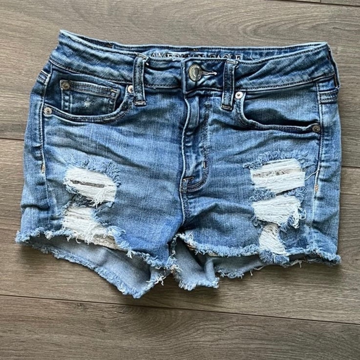 large selection American Eagle Denim Distressed Shorts - Hi Rise Shortie - 4 N82BlhAWm on sale