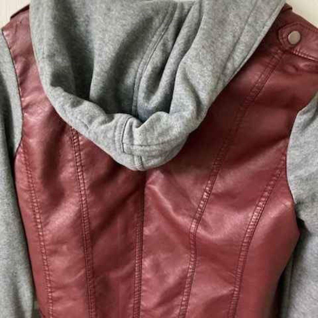 large selection Red Leatherette Hoodie OhOzfD89J Great
