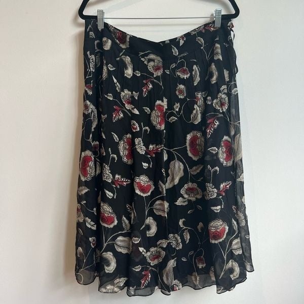 High quality Jones New York 100% Silk Dark Floral Knee Length Skirt Size 14 n5wbXvcxo just for you