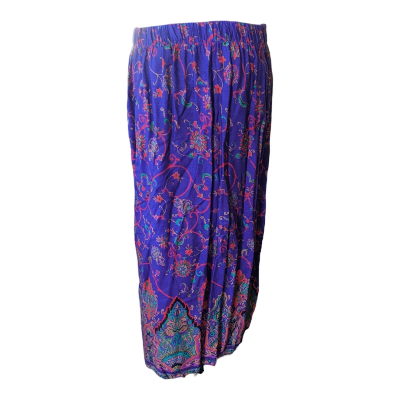Affordable Vintage Purple Floral Print Side Button Skirt With Pockets By Sweater Loft FGdfJZkMn US Sale