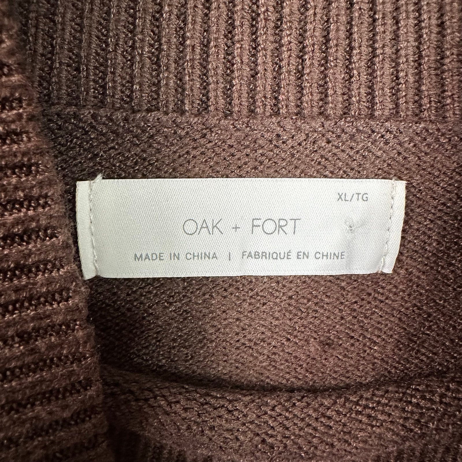 the Lowest price Oak + Fort Mock Neck Brown Sweater jTUxZc4Hq Novel 