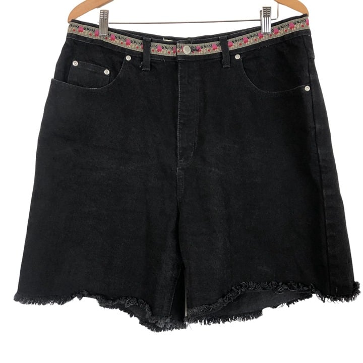 Stylish Vintage Faded Glory Womens Shorts High Waist Raw Hem Authentic Style Black Sz 18 JxFKRRYlN on sale