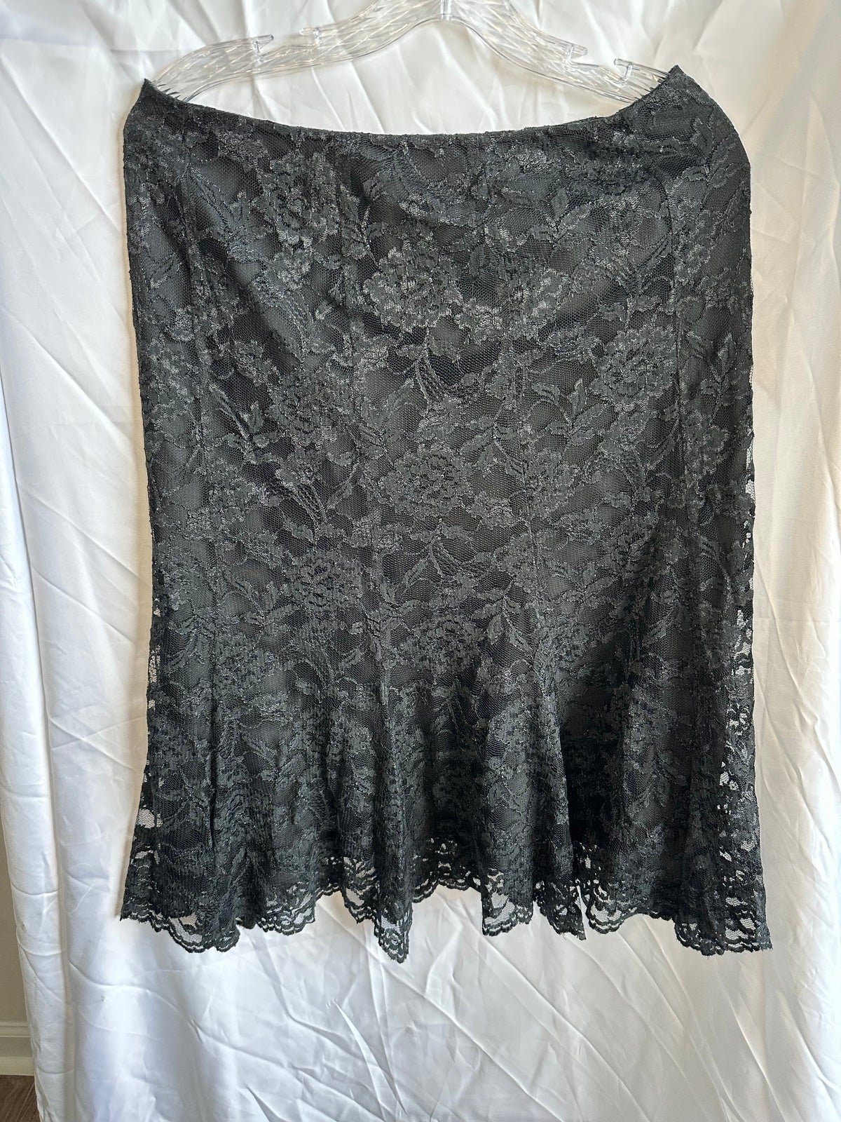 Special offer  90s Vintage Y2K Black Floral Lace Midi Skirt O0yXefDz6 outlet online shop