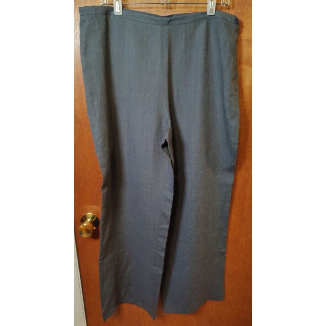 large selection Boden size 18R blue 100% linen wide leg pants side zip flat front MAHLDWeYR Everyday Low Prices