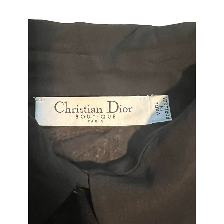 Promotions  Vintage Christian Dior Semi Sheer Shirt Button Up 3/4 Sleeves 100% Silk Sz 6 REA hoXnHv2Ao Online Shop