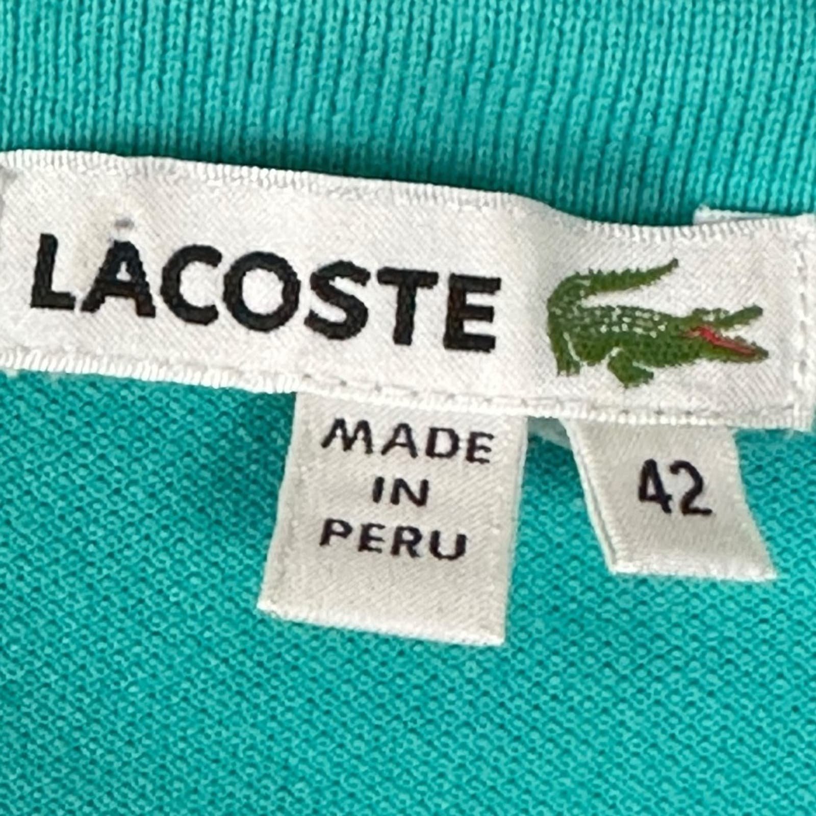 Buy Lacoste Women’s Slim Fit Stretch Pique Polo Size 42 Large Turquoise Aqua Blue KYSqQ1qim Low Price
