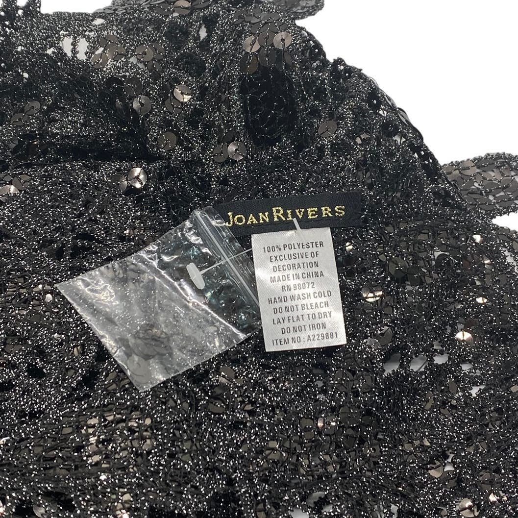 Gorgeous Joan Rivers Sequin Lace Scarf Wrap Black Silver Gray Sparkle Evening 20 x 72 G6KzogzQV Discount