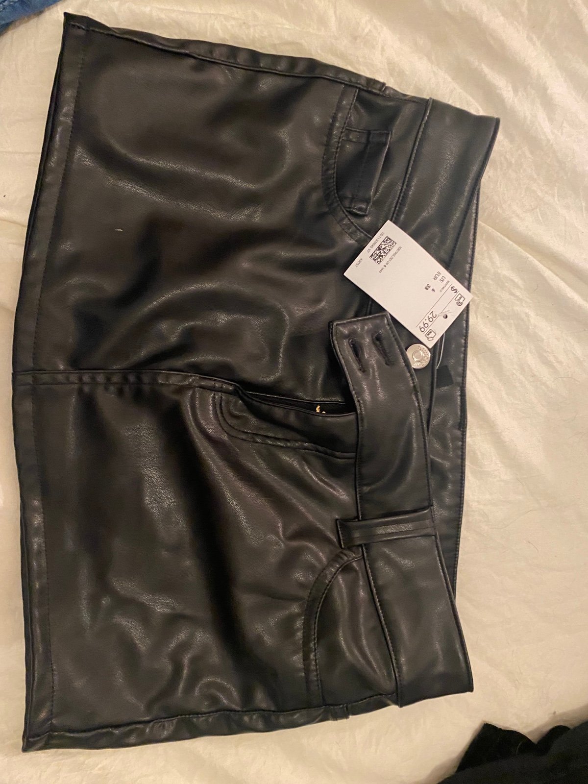 Fashion Black faux leather mini skirt Mxth1e8WX Store O