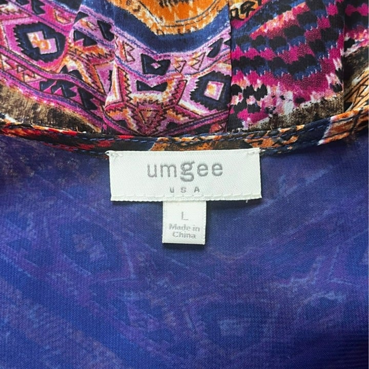 reasonable price Umgee Women´s Small Dress Boho Tassels Tunic Balloon Sleeve Mixed Print Mini L p6MfQu84x Factory Price