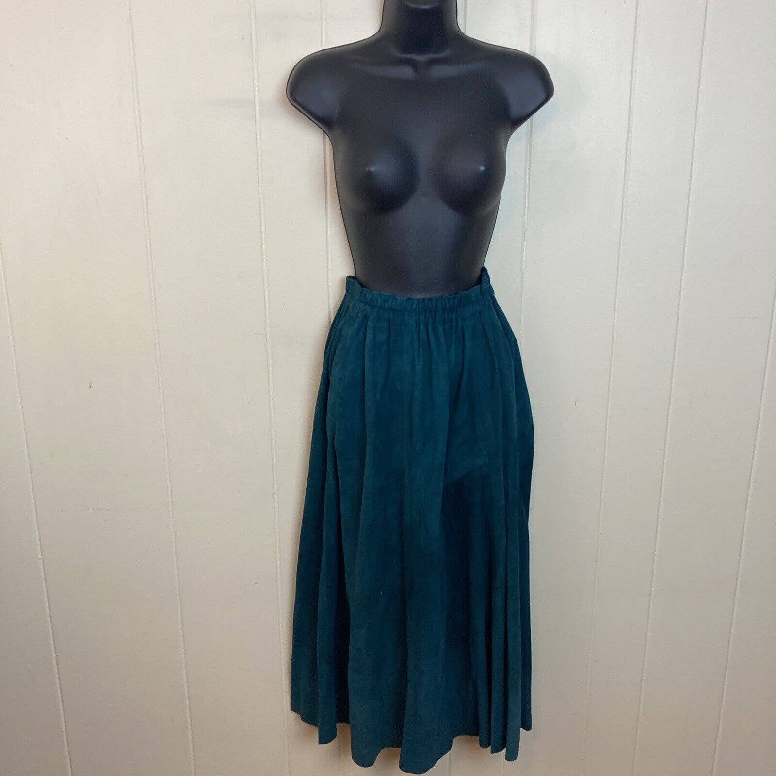 Fashion Vintage Sueded Cotton Full Skirt Small Daytime Everyday Dark Teal Maxi fNgf416RB Fashion