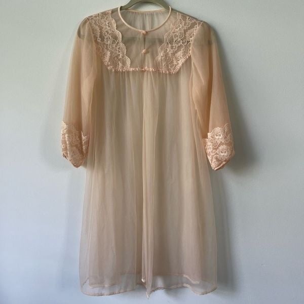 cheapest place to buy  Women´s Sheer Floral Laced Elbow Sleeve Night Dress In Cream Size L IT7axVfME Counter Genuine 