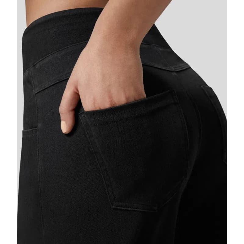 large discount Halara Jeans XL HalaraMagic High Waisted Wide Leg Stretch Knit Denim Black NWT jEPSkU33c Cheap