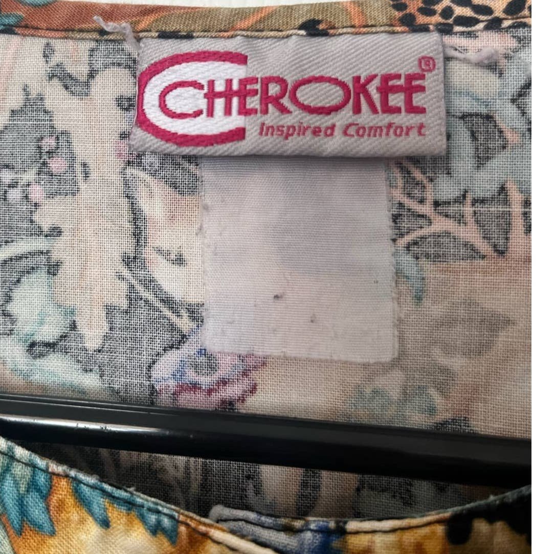 Perfect Vintage 90s Cherokee Fun Jungle Animal Cheetah Shirt Pockets Nurse Scrubs Large o0KPQbD7F Outlet Store