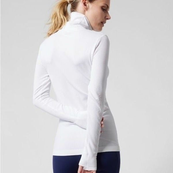 Personality Athleta Flurry Blizzard Seamless Rib Turtleneck size S SMALL // Bright White nLdwDOvt5 Fashion
