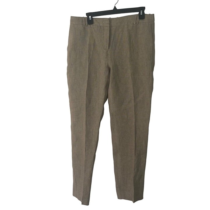 Custom Max Mara Weekend Womens Trouser Pants Size 12 Cigarette Tan Linen Flat Front pEcmL7DS7 well sale