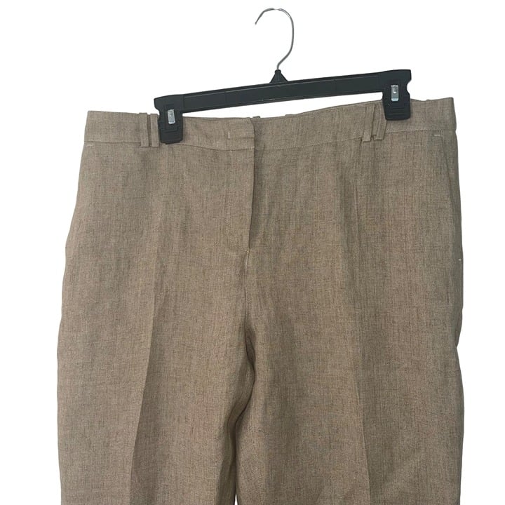 Custom Max Mara Weekend Womens Trouser Pants Size 12 Cigarette Tan Linen Flat Front pEcmL7DS7 well sale