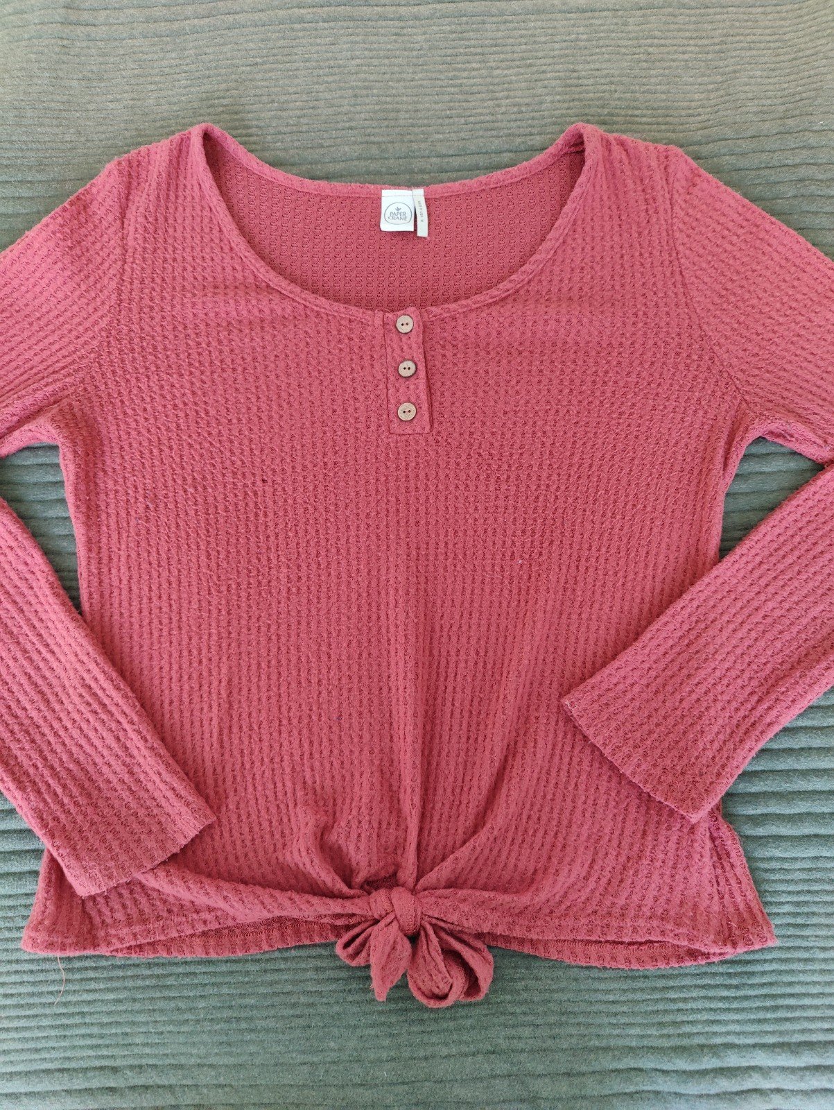 Wholesale price Paper Crane coral long sleeve top size 