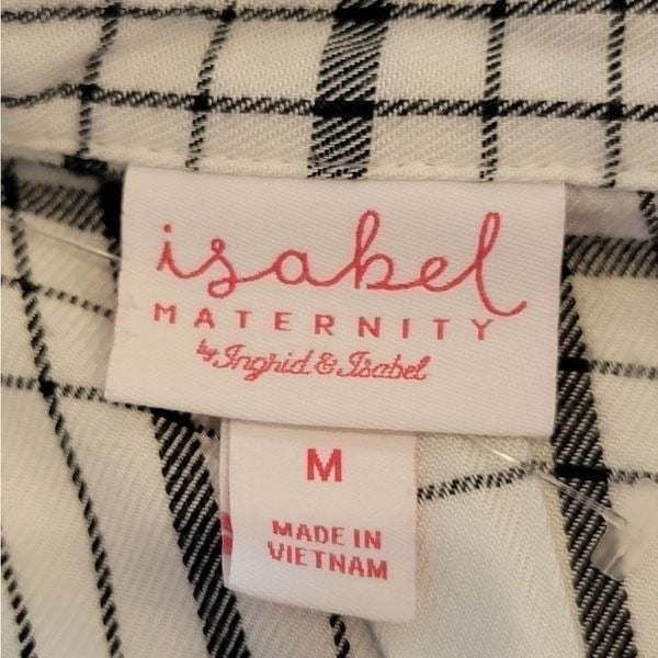 Simple Isabel Maternity Black and White plaid Button Down shirt. Size M n0dsCfgzQ Hot Sale