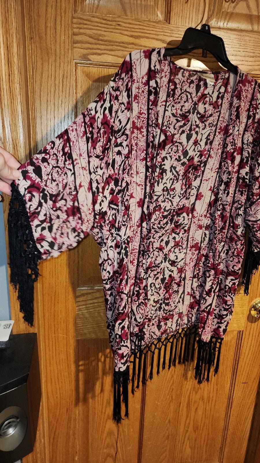 Stylish Tanzara Rayon Open Fringed Kimono Coverup Size Medium BoHo PeARdTXSX on sale