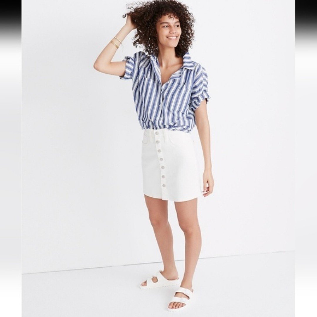 Cheap Madewell sz 29 White Denim Stretch Skirt LZuXsfsak on sale