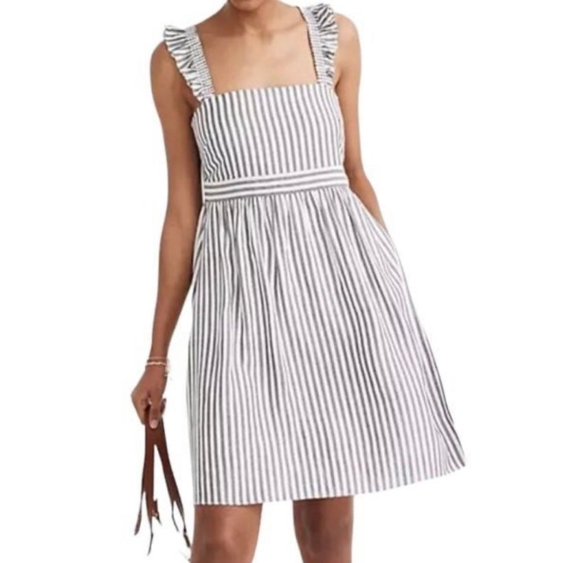high discount Ladies Madewell Striped Ruffle-Strap Empi