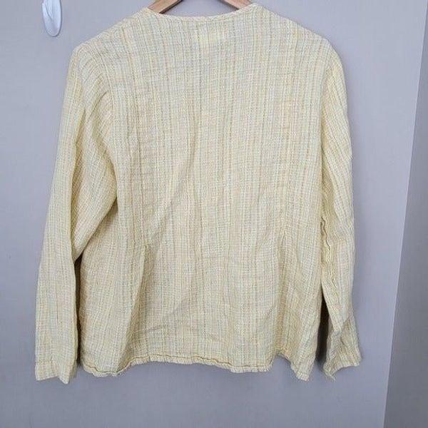 Wholesale price Flax Yellow Button Down Linen Blazer Small PdRcTgT0p outlet online shop