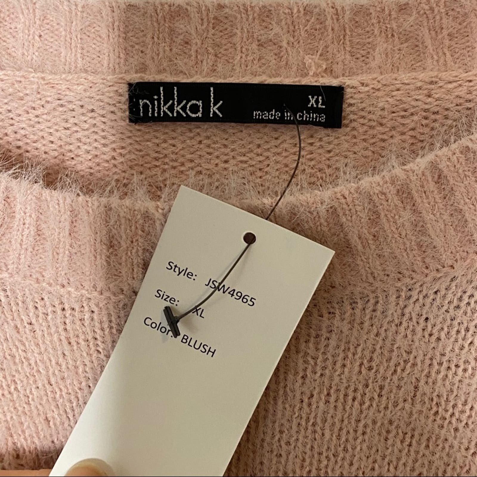 Affordable Women´s NWT Nikka k “faith” fuzzy blush pink cozy soft sweater size XL hnRHk4PdJ best sale