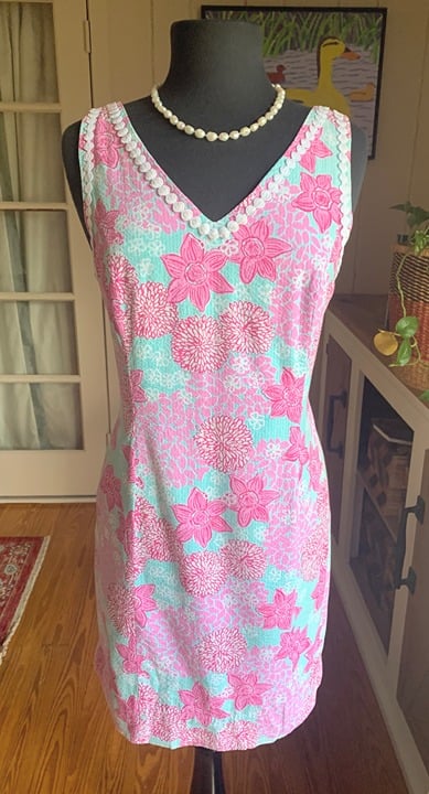 high discount Lilly Pulitzer Vintage Cotton Floral Embr