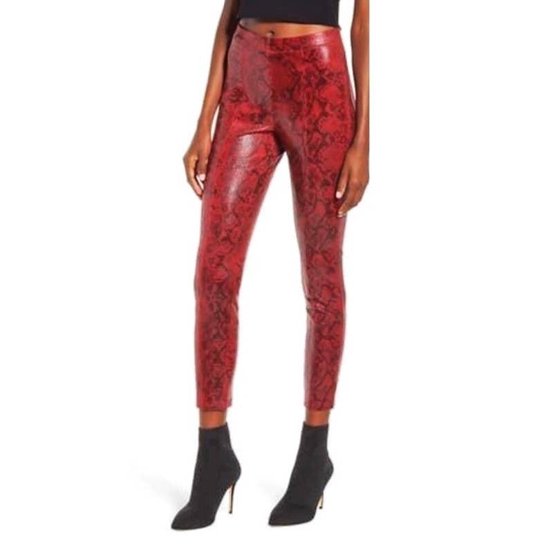 Custom BLANKNYC Red Snakeskin Faux Leather Chic Retro Pants Size 27 j3mM2CiVI all for you