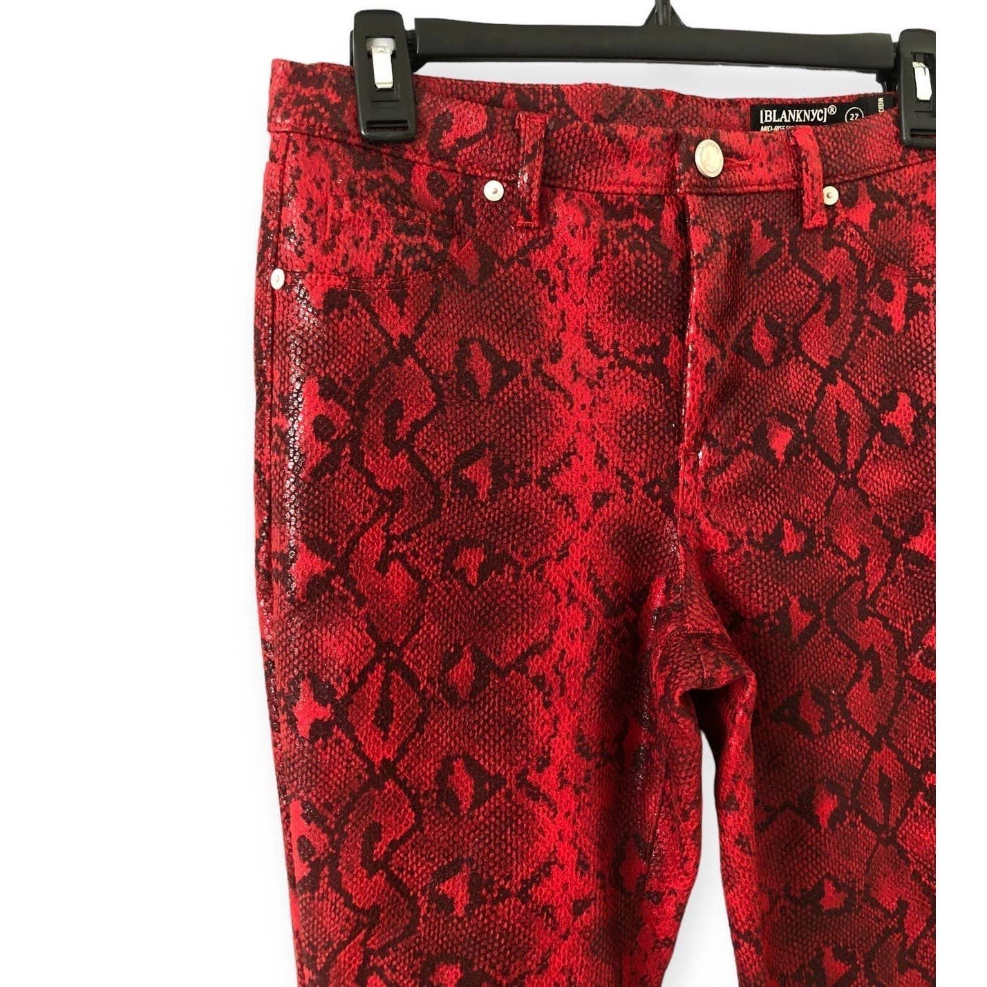 Custom BLANKNYC Red Snakeskin Faux Leather Chic Retro Pants Size 27 j3mM2CiVI all for you