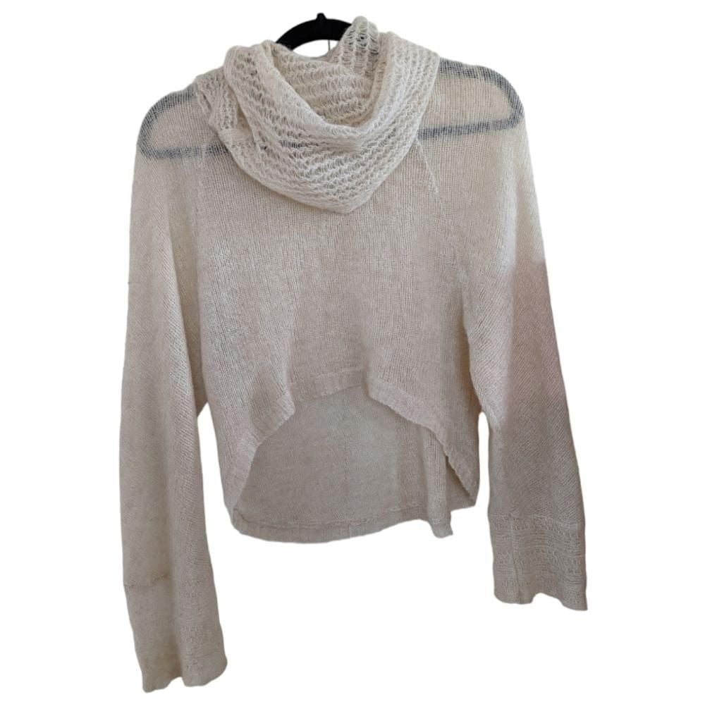 large discount Free People Oatmeal/Cream High low wool/alpaca blend cowl neck sweater Sze Small G7hGIxctw for sale