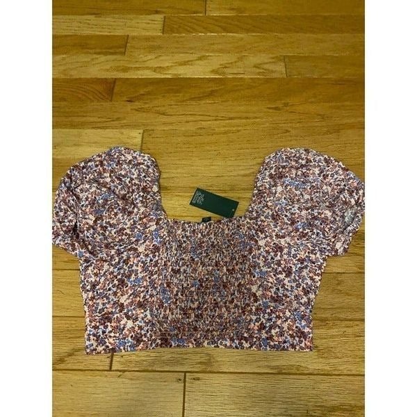 Latest  NWT Wild Fable, women’s floral cropped, low cut with peekaboo tied front small MOWs05FAq for sale