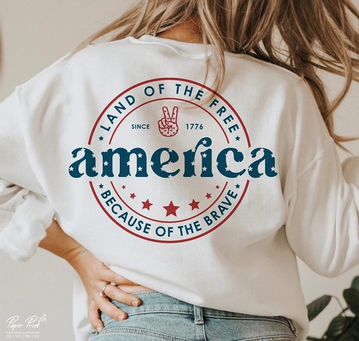 Personality America Land Of The Free Because Of The Brave fwYiLwjhW Hot Sale