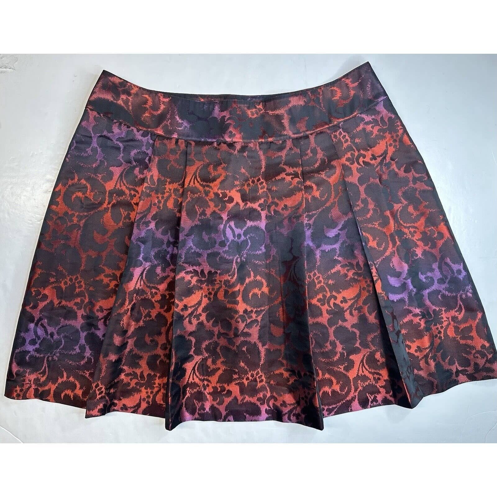 Comfortable Lane Bryant Floral Skirt 20 Red/Purple/Black Gradient A-Line Pleats Zipper EUC nd3wlntxd Online Exclusive