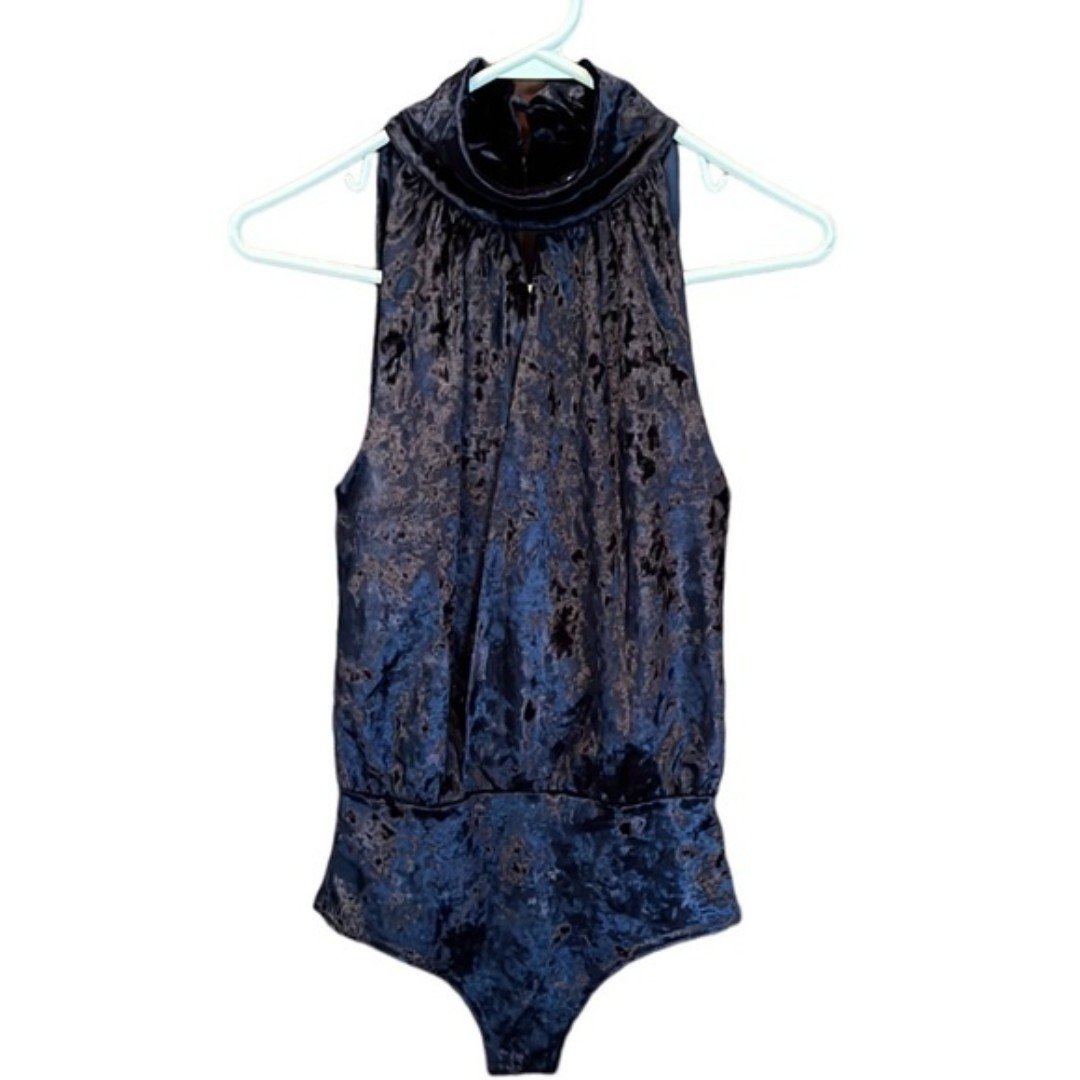 Perfect Central Park West Ocean Drive velvet midnight blue bodysuit Size XS NWT jFQUOVjZ4 best sale