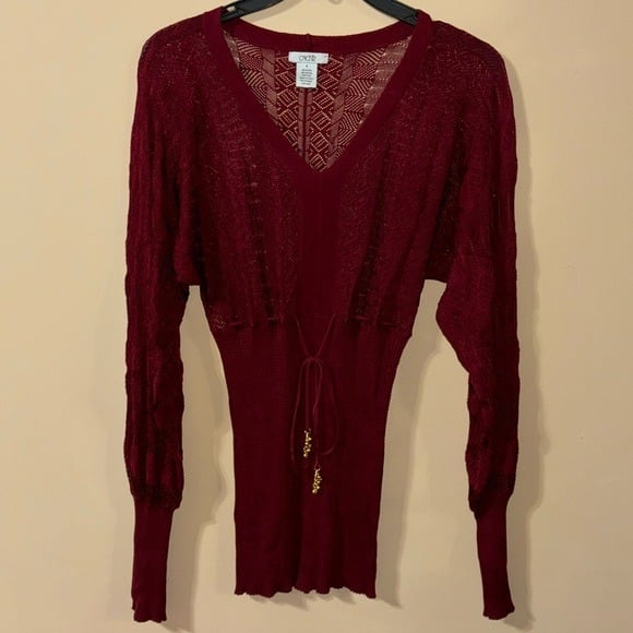 Great Cache Red Wine Lace Top goMVZuNec well sale